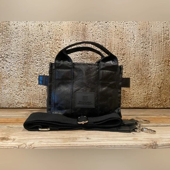 LIKE NEW Urban Outfitters Sold Out BDG Serena Coated Denim Mini Tote Bag - Black - Picture 2 of 16